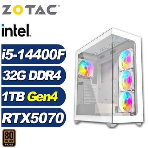 ZOTAC (DIY)阿米特LBEC(i5-14400F/華碩B760/32G/1TB M.2/RTX 5070)