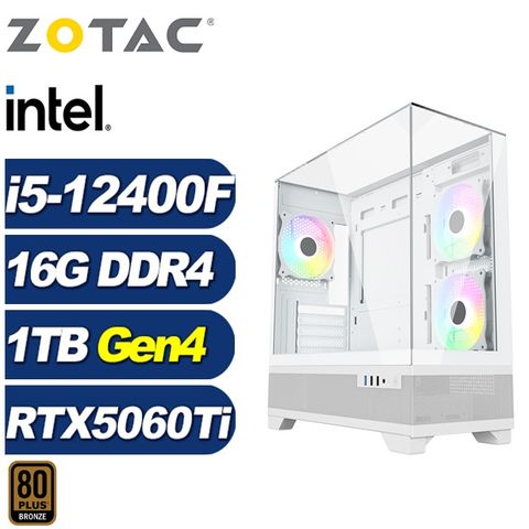 ZOTAC (DIY)光影K1BC(i5-12400F/RTX 5060 Ti/技嘉B760/16G/1TB M.2)
