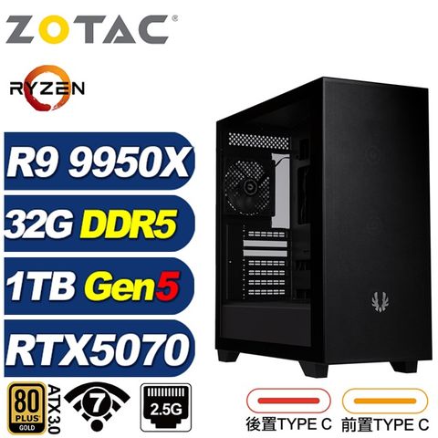 (DIY)世界樹LF8C(R9 9950X/RTX 5070/華碩X870/32G/1TB M.2/水冷)