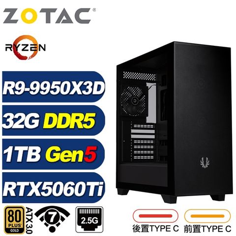 (DIY)世界樹KFCC(R9 9950X3D/RTX 5060 Ti 16G/華碩X870/32G/1TB M.2/水冷)