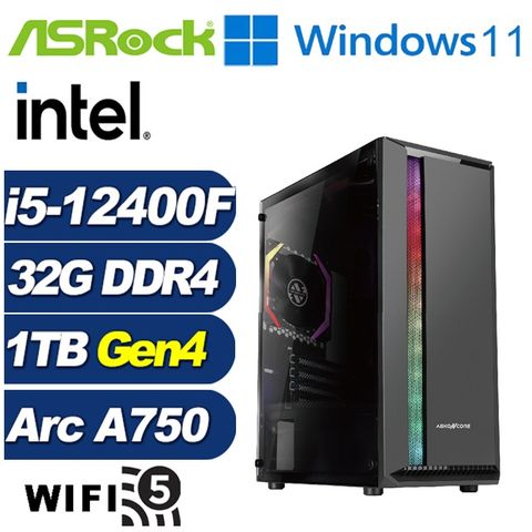 Intel Arc A750 8G華擎B660平台「灰熊鬥士W」i5六核Win11獨顯電腦