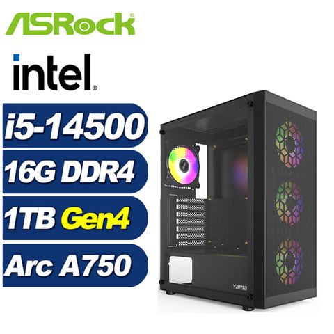 Intel Arc A750 8G華擎B660平台「幻域祭司」i5十四核獨顯電腦
