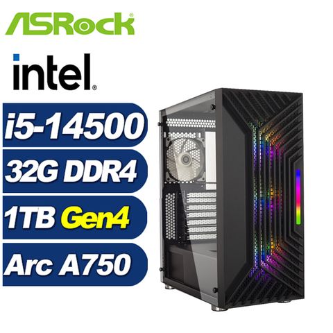 Intel Arc A750 8G華擎B660平台「幻域刺客」i5十四核獨顯電腦