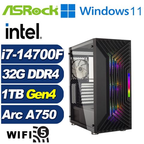 Intel Arc A750 8G華擎B660平台「修羅鬥士W」i7廿核Win11獨顯電腦