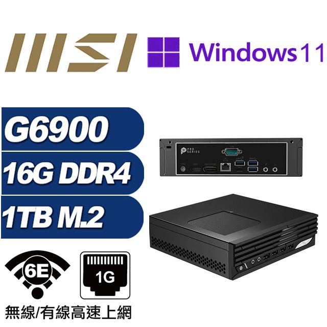 MSI 微星 (DIY)金龍勇士P PRO DP21 迷你電腦(G6900/16G/1TB M.2/Win11Pro)