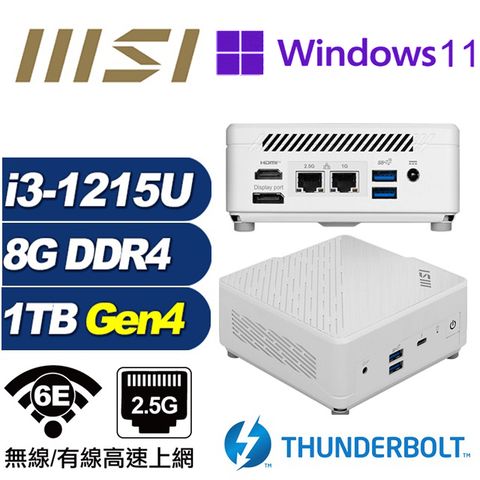 MSI 微星 (DIY)鯨魚座Q14CP CUBI迷你電腦(i3-1215U/8G/1TB M.2 Gen4/Win11Pro)