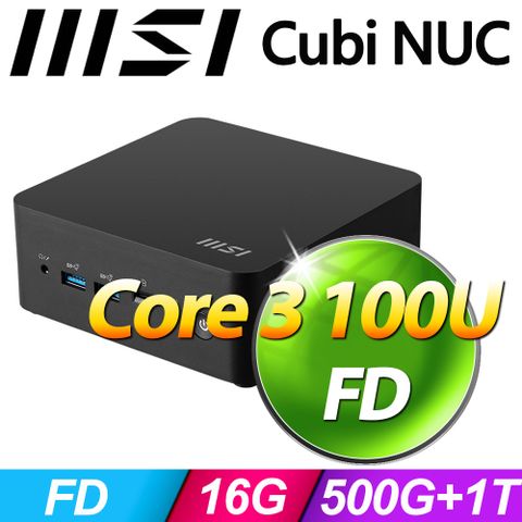 MSI 微星 Cubi NUC 1M-040BTW-SP4(Core 3 100U/16G/500G+1TB SSD)特仕版