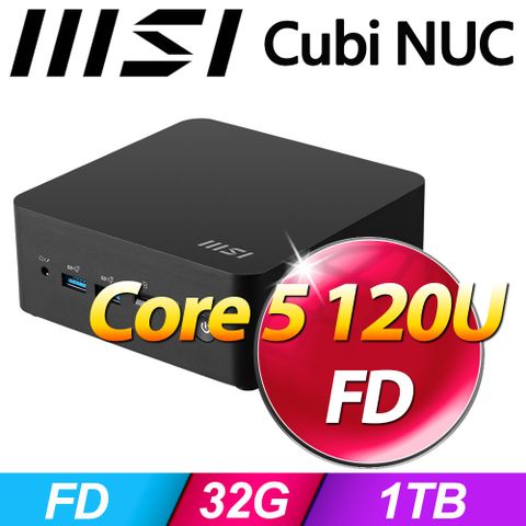 MSI 微星 Cubi NUC 1M-039BTW-SP5(Core 5 120U/32G/1TB SSD)特仕版