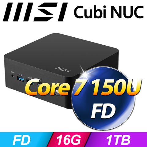 MSI 微星 Cubi NUC 1M-038BTW-SP3(Core 7 150U/16G/1TB SSD)特仕版