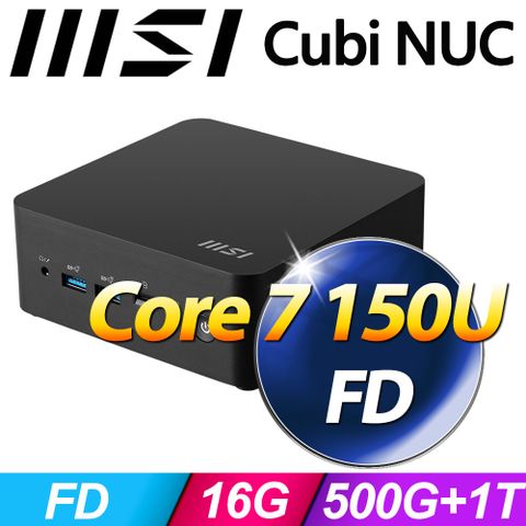 MSI 微星 Cubi NUC 1M-038BTW-SP4(Core 7 150U/16G/500G+1TB SSD)特仕版