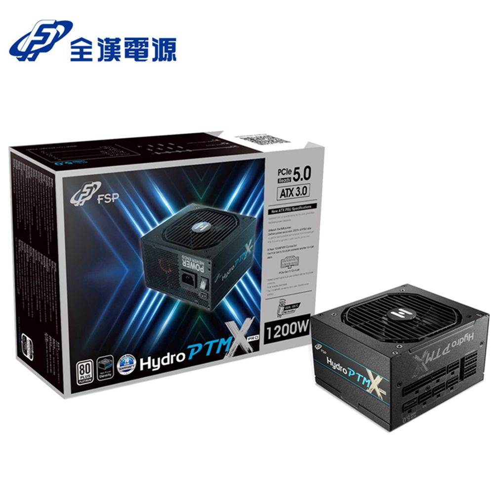 FSP 全漢   HPT3-1200M / Hydro PTM X PRO ATX3.0 (PCIe5.0) 1200W 80PLUS 白金牌 電源供應器