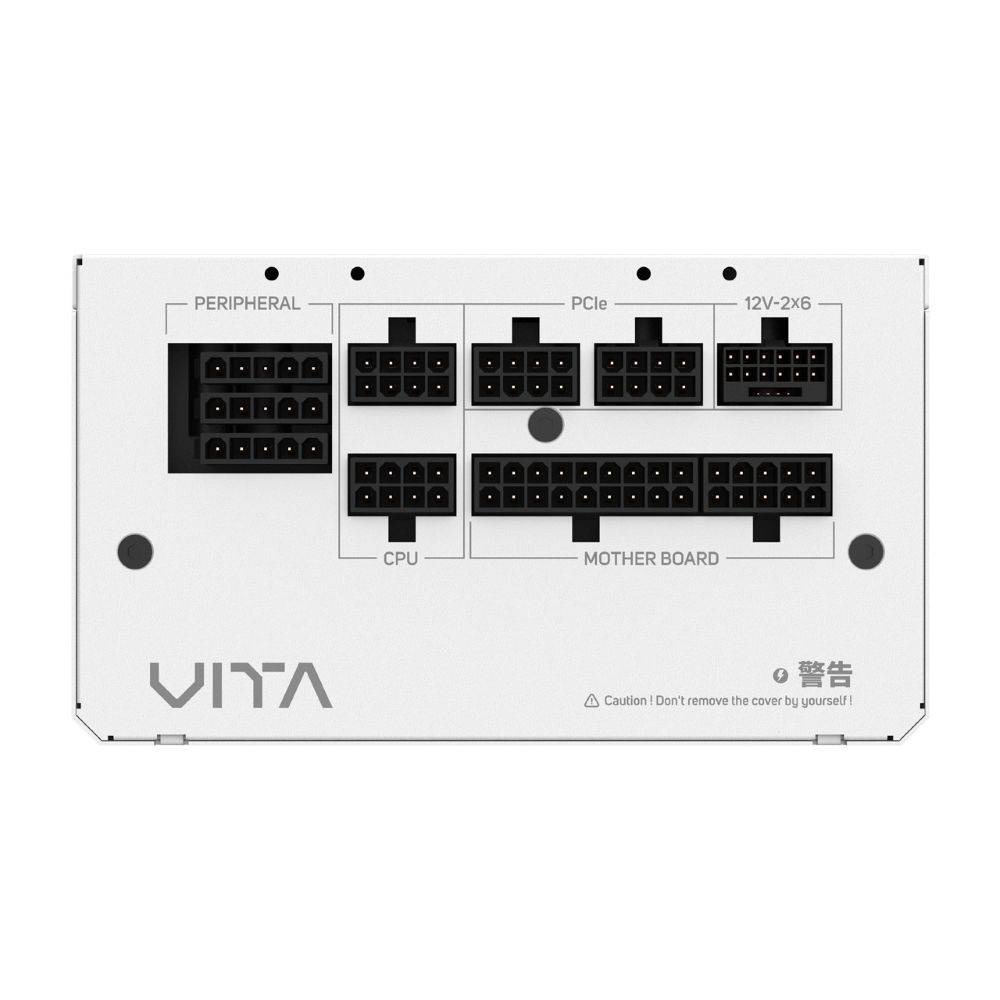 FSP 全漢 【全漢FSP】VITA 1000W ATX3.1 雙金牌全模組電源 純白 (扁線材、液壓軸承風扇、Lambda低噪認證)
