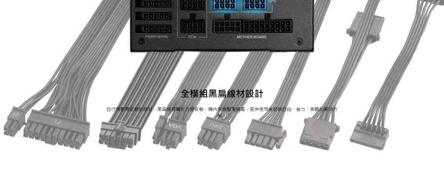 PERIPHERALMOTHER BOARD全模組黑扁線材設計自行線材黑線易折方便安裝,內潔,提供使用者自由省力、的解決方