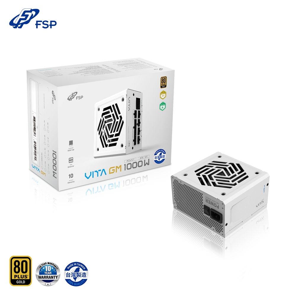 FSP 全漢VITA-1000GM(W) 1000W 80PLUS 金牌白色電源供應器 FSP 全漢VITA-1000GM(W) 1000W 80PLUS 金牌白色電源供應器