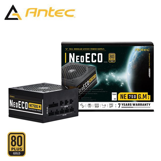 安鈦克Antec NE750G M 80PLUS 金牌750W 全模組全日系電解電容電源供應