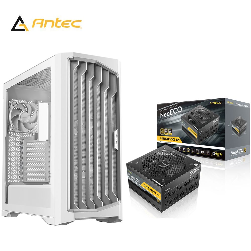 Antec 安鈦克   NE1000G M ATX3.0 金牌 電源+ Performance 1 FT 白色 電腦機殼