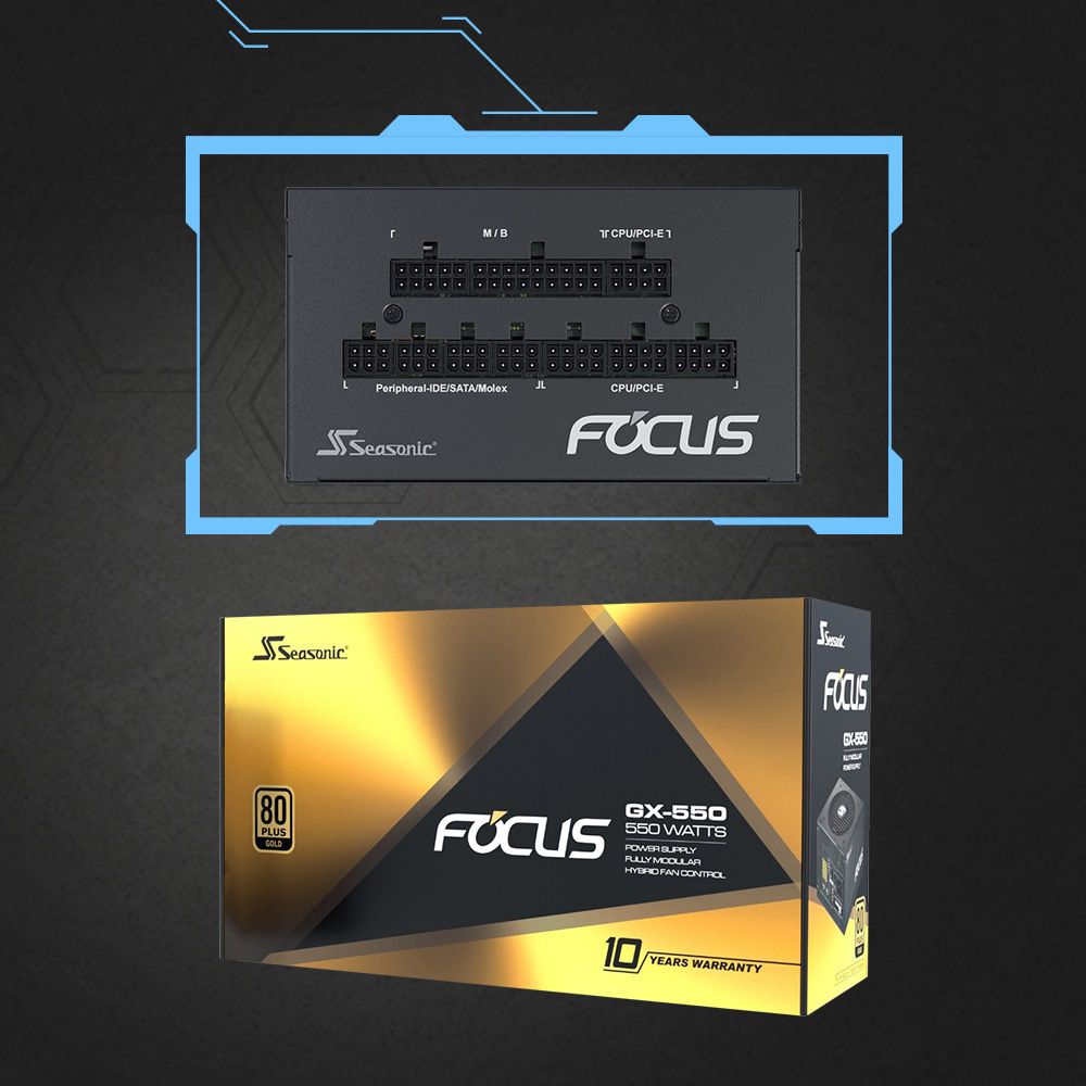 MB CPU/ PeripheralIDE/SATA/MolexSeasonicSeasonicCPU/PCI-E80PLUSGOLD-550 WATTSPOWER SUPPLY  FAN CONTROL10YEARS WARRANTYGX-550