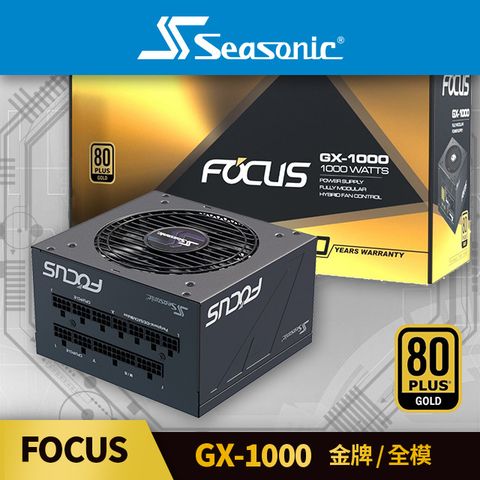 海韻 Seasonic FOCUS GX 1000 金牌/全模 電源供應器