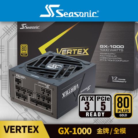 海韻 Seasonic VERTEX GX 1000 金牌/全模 電源供應器
