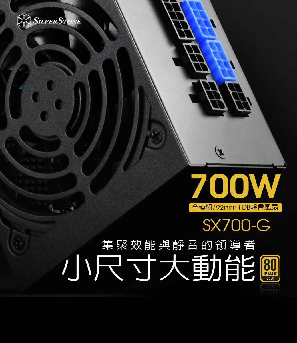 銀欣700W 80 PLUS金牌認證100%模組化線材SFX SX700-G (V1.1) - PChome