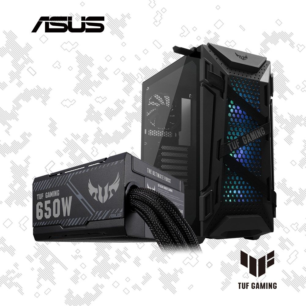 ASUS 華碩TUF Gaming GT301 Case 電腦機殼+ TUF GAMING 650B 650W 銅牌