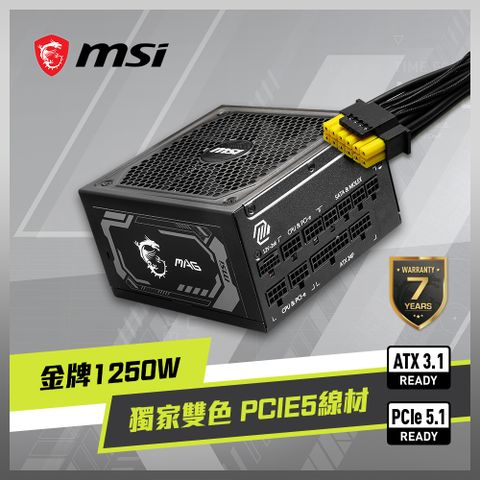 MAG A1250GL PCIE5 電源供應器