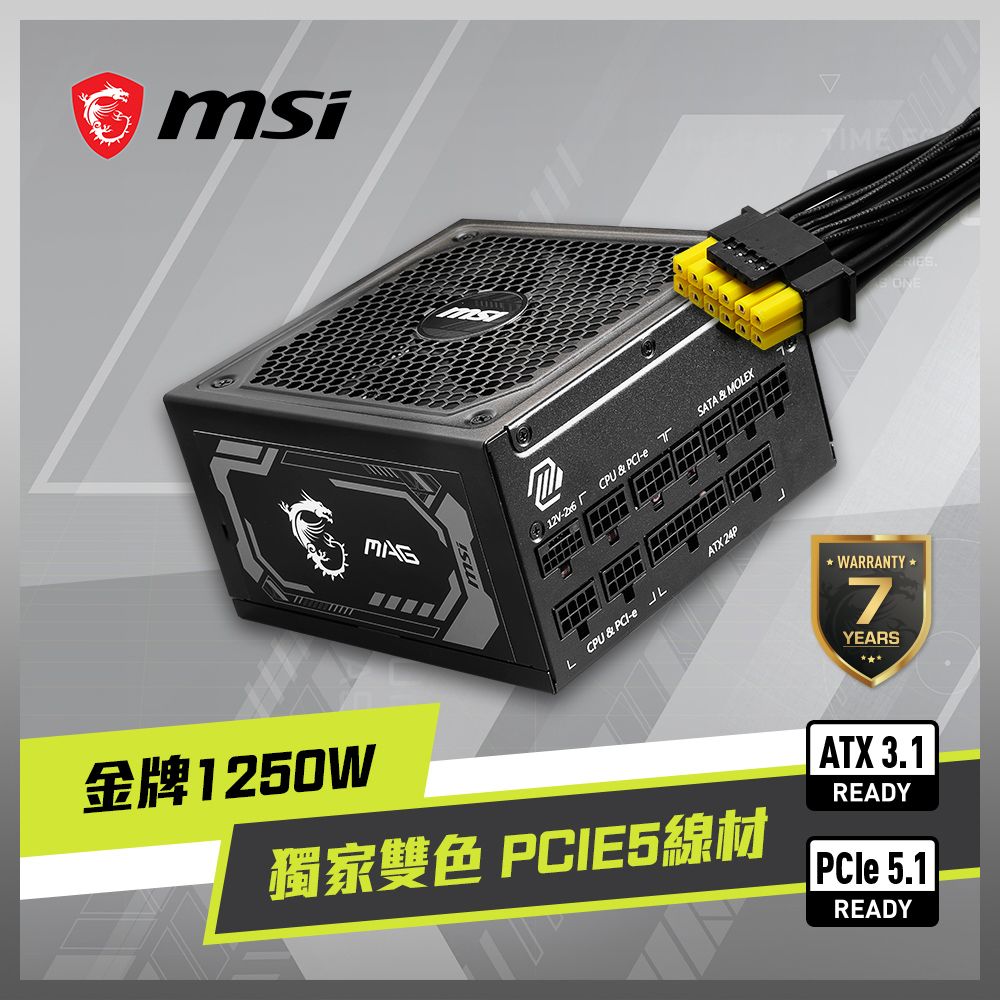  MAG A1250GL PCIE5 電源供應器