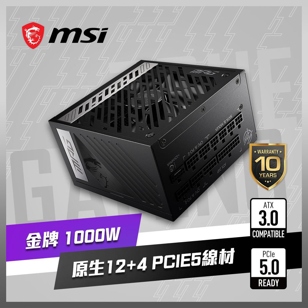 MSI 微星  MPG A1000G PCIE5 電源供應器