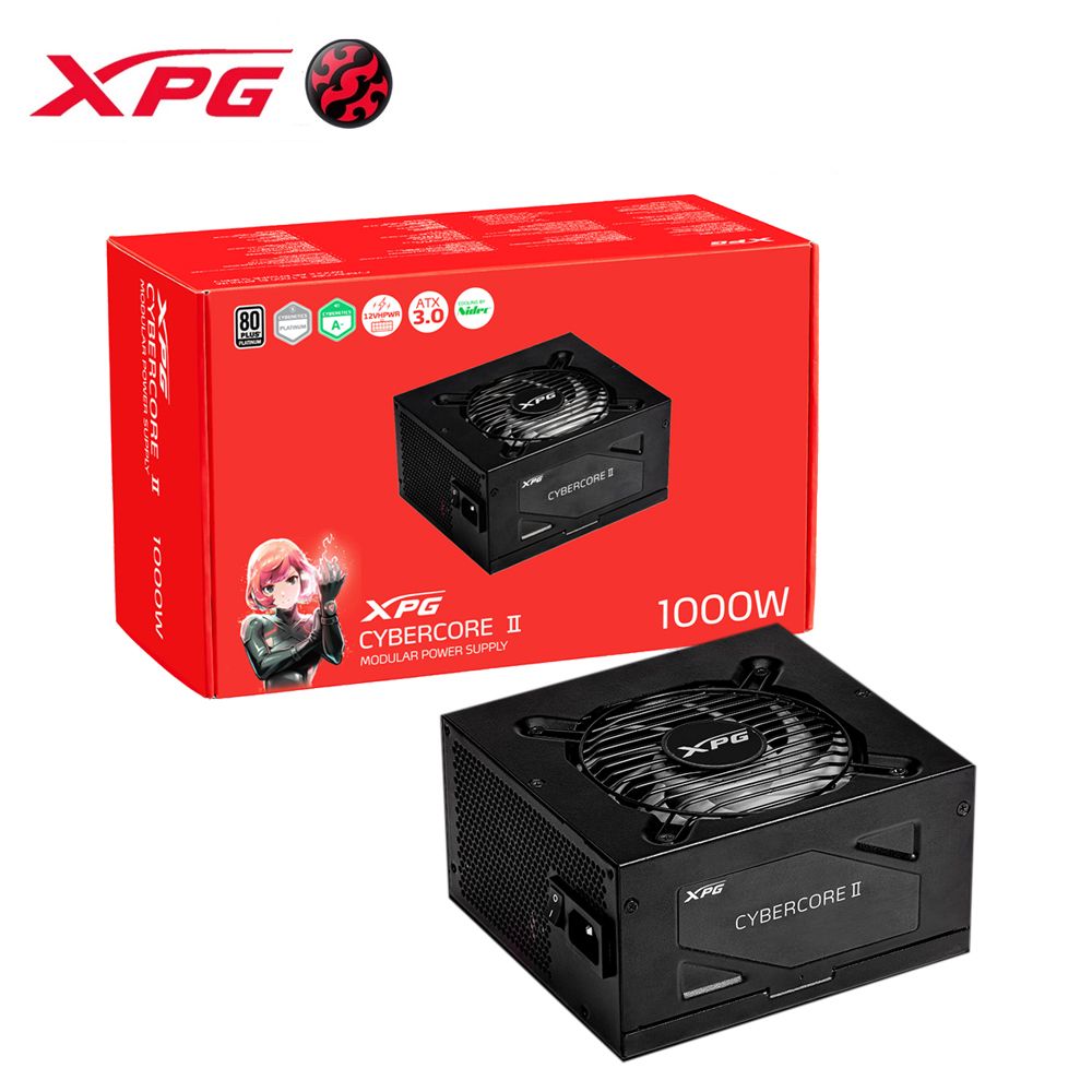 ADATA 威剛 XPG  CYBERCORE II 1000W 白金牌 ATX3.0 GEN5 12VHPWR 電源供應器