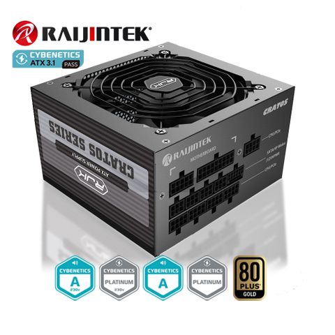 【RAIJINTEK】歐美精品CRATOS 850W ATX3.0 電源-80Plus金牌 黑色
