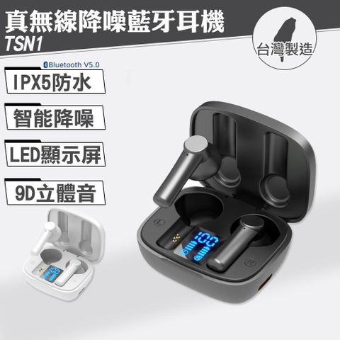 【南紡購物中心】 TSN1真無線降噪藍牙耳機(藍牙5.0 台灣製造)
