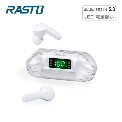 RASTO 【南紡購物中心】  RS53 太空艙電量顯示TWS真無線藍牙5.3耳機