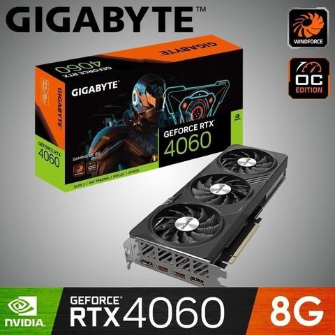 【南紡購物中心】 【GIGABYTE 技嘉】GeForce RTX 4060 GAMING OC 8G 顯示卡