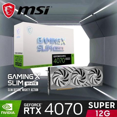 【南紡購物中心】【微星MSI】GeForce RTX 4070 SUPER 12G GAMING X SLIM WHITE 顯示卡