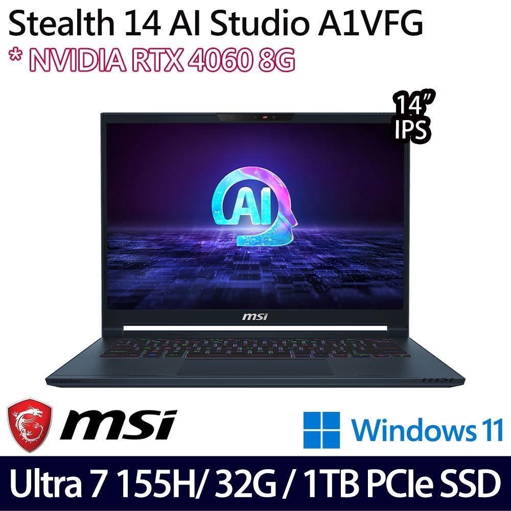 MSI 微星 RTX4060獨顯 Stealth 14 AI Studio A1VFG-009TW 14吋電競筆電