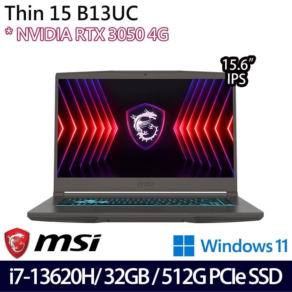 MSI 微星 RTX3050獨顯 Thin 15 B13UC-1418TW 15.6吋電競筆電