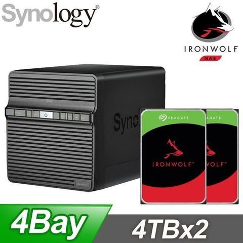 Synology 群暉 DS423 NAS+Seagate 那嘶狼 4TB(X2)