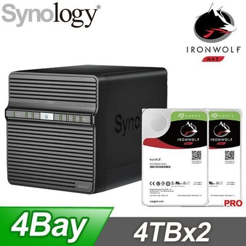 Synology 群暉 DS423 NAS+Seagate 那嘶狼Pro 4TB(X2)