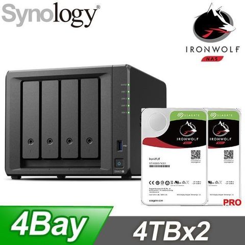 Synology 群暉 DS923+ NAS+Seagate 那嘶狼Pro 4TB(X2)