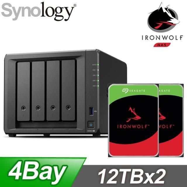 Synology 群暉 【南紡購物中心】 促銷組合  DS923+ NAS+Seagate 那嘶狼 12TB(X2)