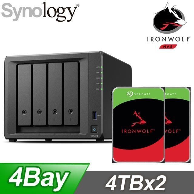 Synology 群暉 【南紡購物中心】 促銷組合  DS923+ NAS+Seagate 那嘶狼 4TB(X2)