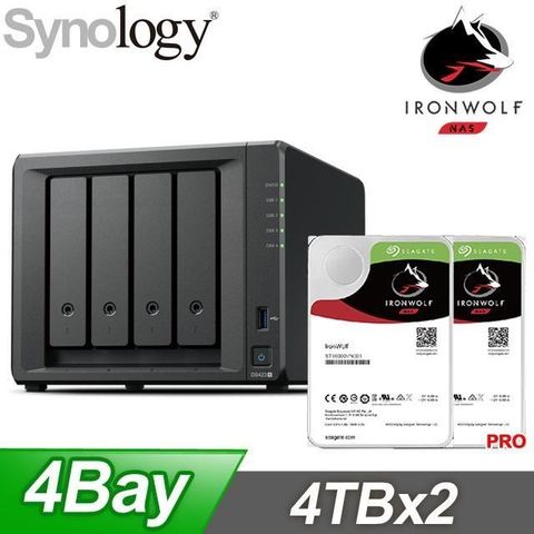 Synology 群暉 DS423+ NAS+Seagate 那嘶狼Pro 4TB(X2)