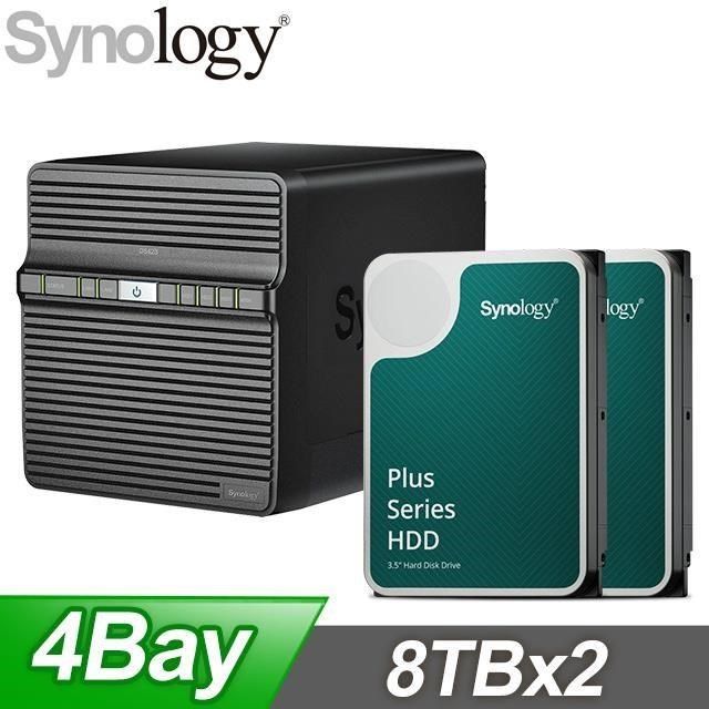 Synology 群暉 【南紡購物中心】 〈促銷組合〉 Synology DiskStation DS423 4Bay NAS+Synology HAT3300 PLUS 8TB NAS硬碟(X2)