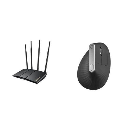 〈鈔省價〉華碩 RT-AX1800HP V2 雙頻 WiFi 6 路由器+羅技 MX Vertical 垂直滑鼠