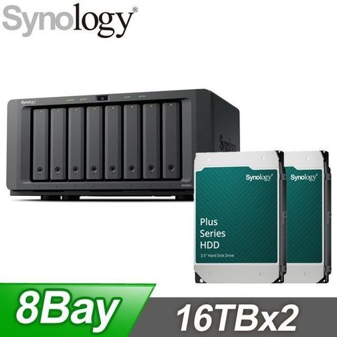 Synology 群暉 〈鈔省價〉DS1825+ 8Bay NAS+HAT3310 PLUS 16TB NAS硬碟(X2)