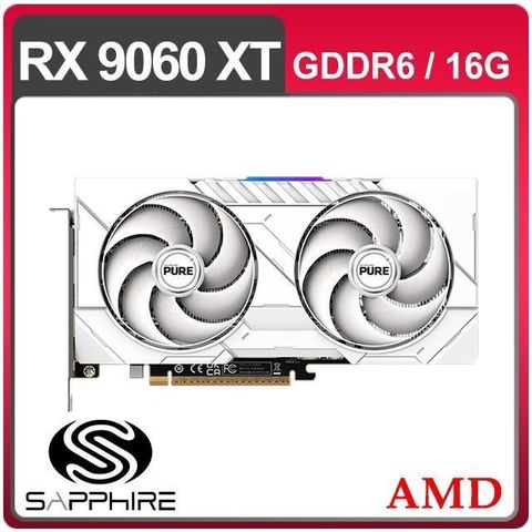 SAPPHIRE 藍寶石 PURE 極地 RX 9060 XT GAMING OC 16GB 顯示卡