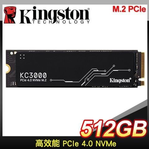 【南紡購物中心】 Kingston 金士頓 KC3000 512GB PCIe 4.0 NVMe M.2 SSD (SKC3000S/512G)