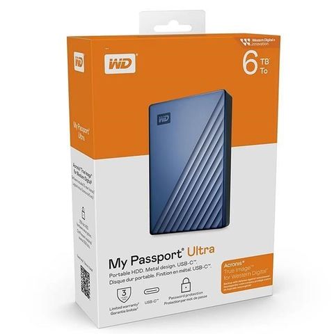 WD 威騰 【南紡購物中心】  My Passport Ultra 6TB 6T 藍 Type-C 2.5吋 鋁合金 外接式硬碟 -公司貨