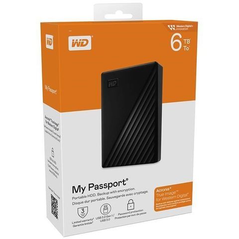 WD 威騰 【南紡購物中心】  my passport 6TB 6T 黑色 USB 3.2 外接硬碟 2.5吋 公司貨