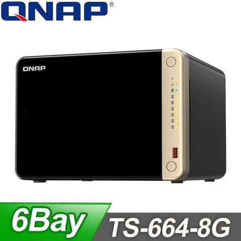 【南紡購物中心】 QNAP 威聯通 TS-664-8G 6Bay NAS 網路儲存伺服器